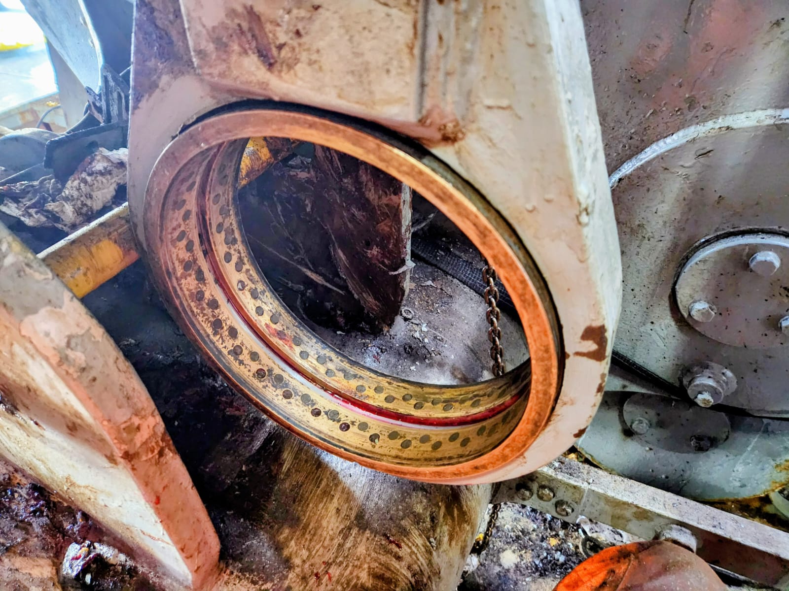 Anchor handling winch brake system bushing replacement