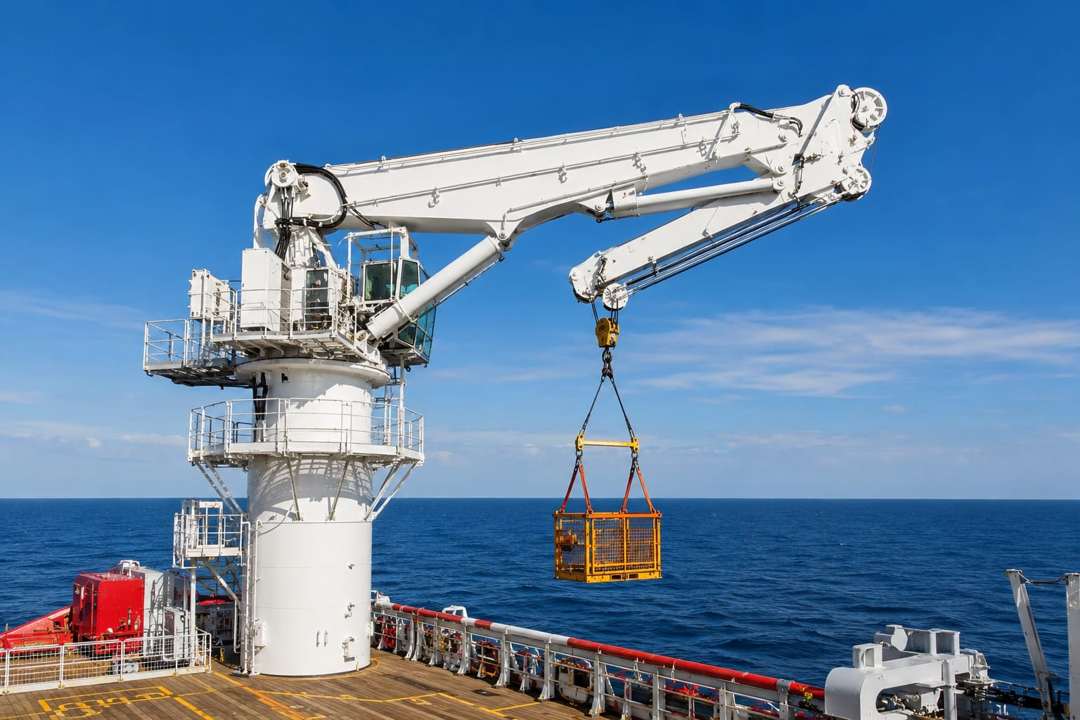 Knuckle Boom Crane operating offshore