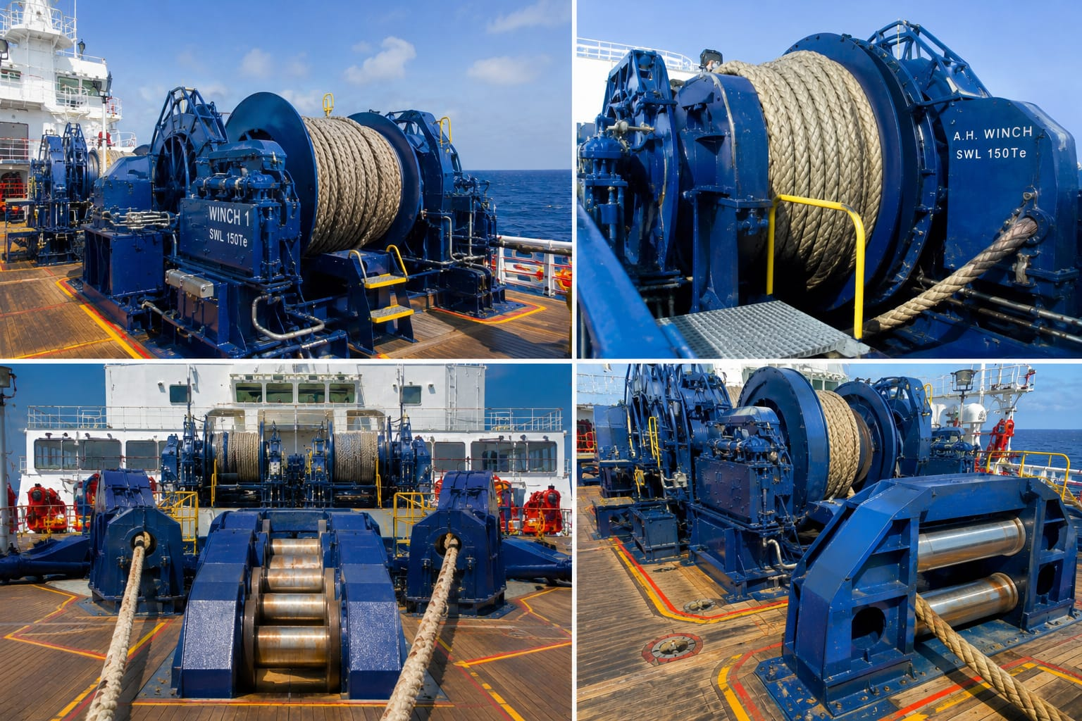 Anchor Handling Winch installed on the deck of an AHTS vessel