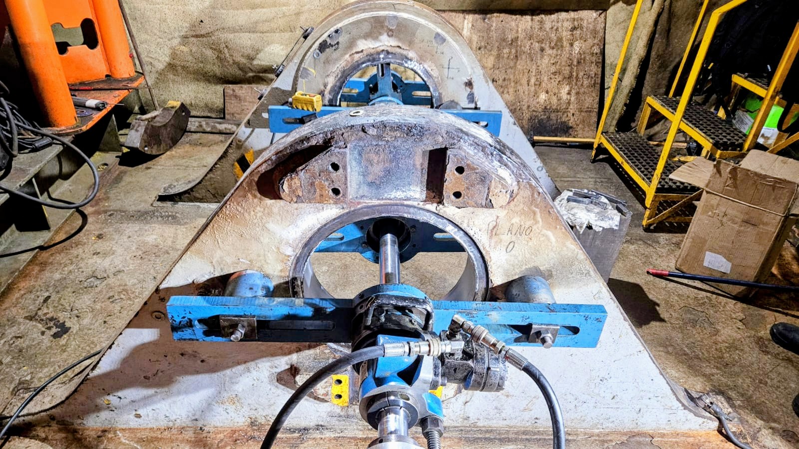 Portable machining of deck padeyes